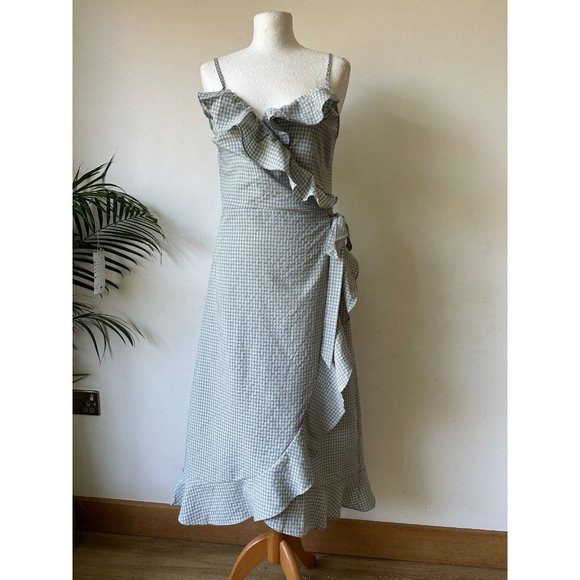 Brave Soul Dresses & Skirts - Brave Soul Checked Frill Detail Wrap Midaxi Dress XS, S, M